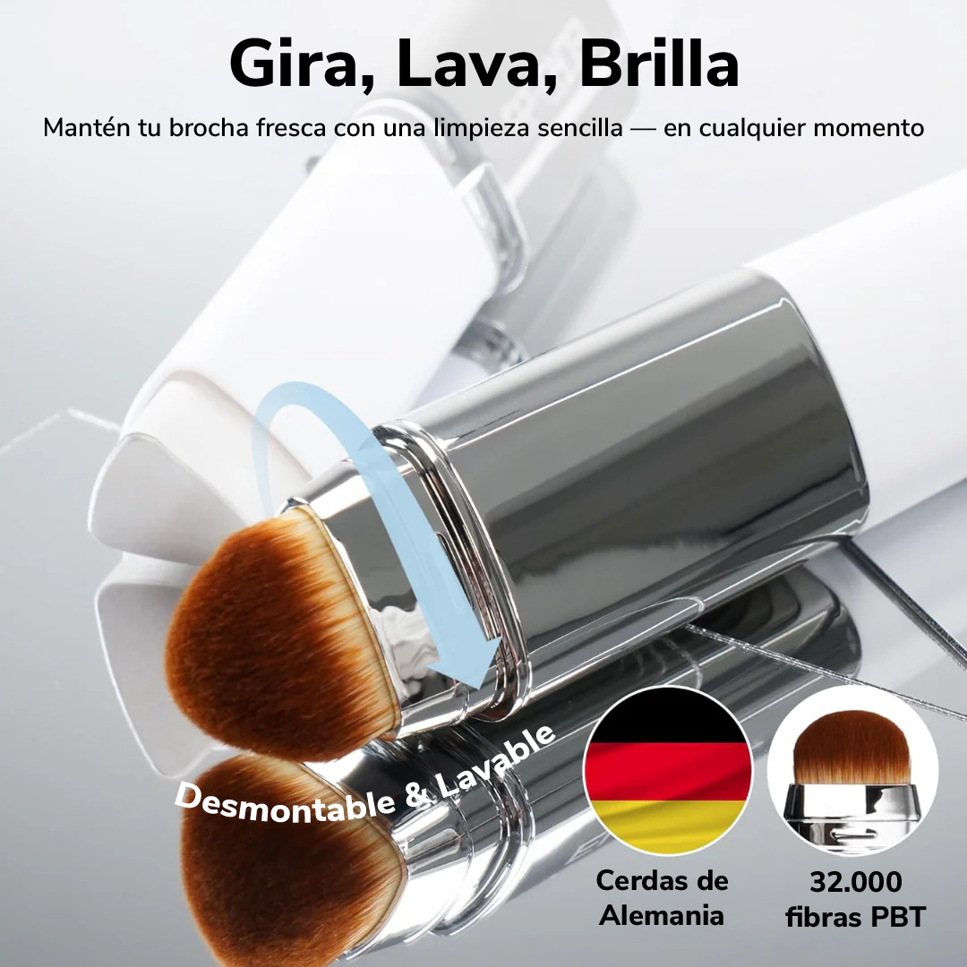 Base de maquillaje 2 en 1 con brocha integrada