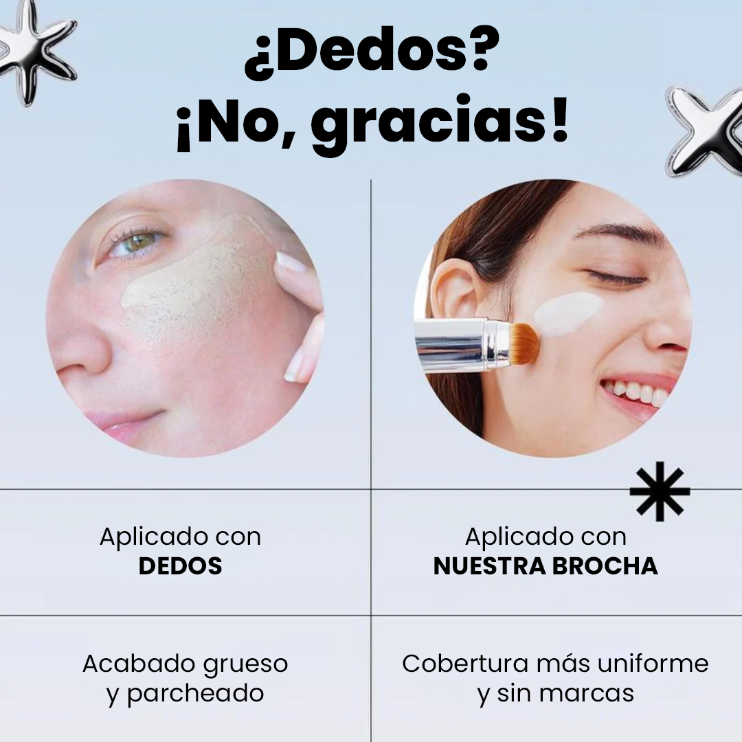 Base de maquillaje 2 en 1 con brocha integrada