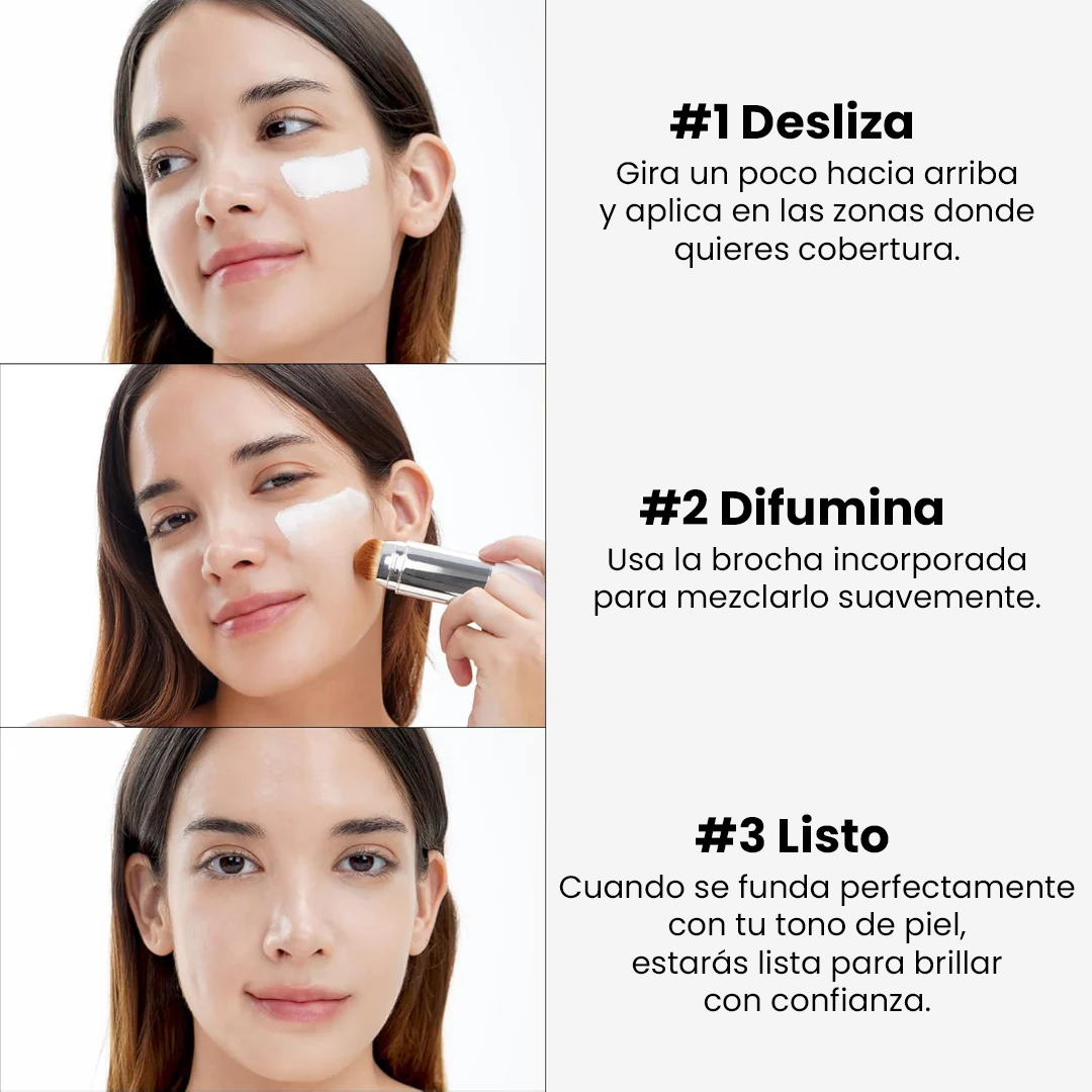 Base de maquillaje 2 en 1 con brocha integrada